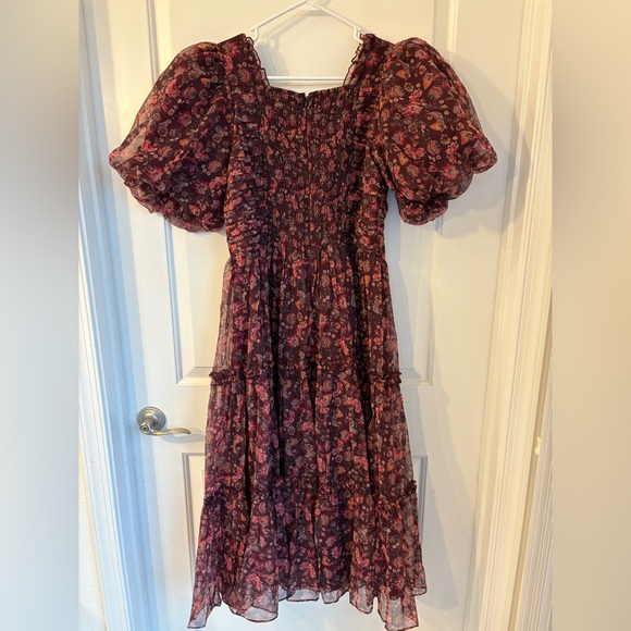 Ivy City Co Burgundy Floral Long Sleeve Dress - Picture 6 of 8
